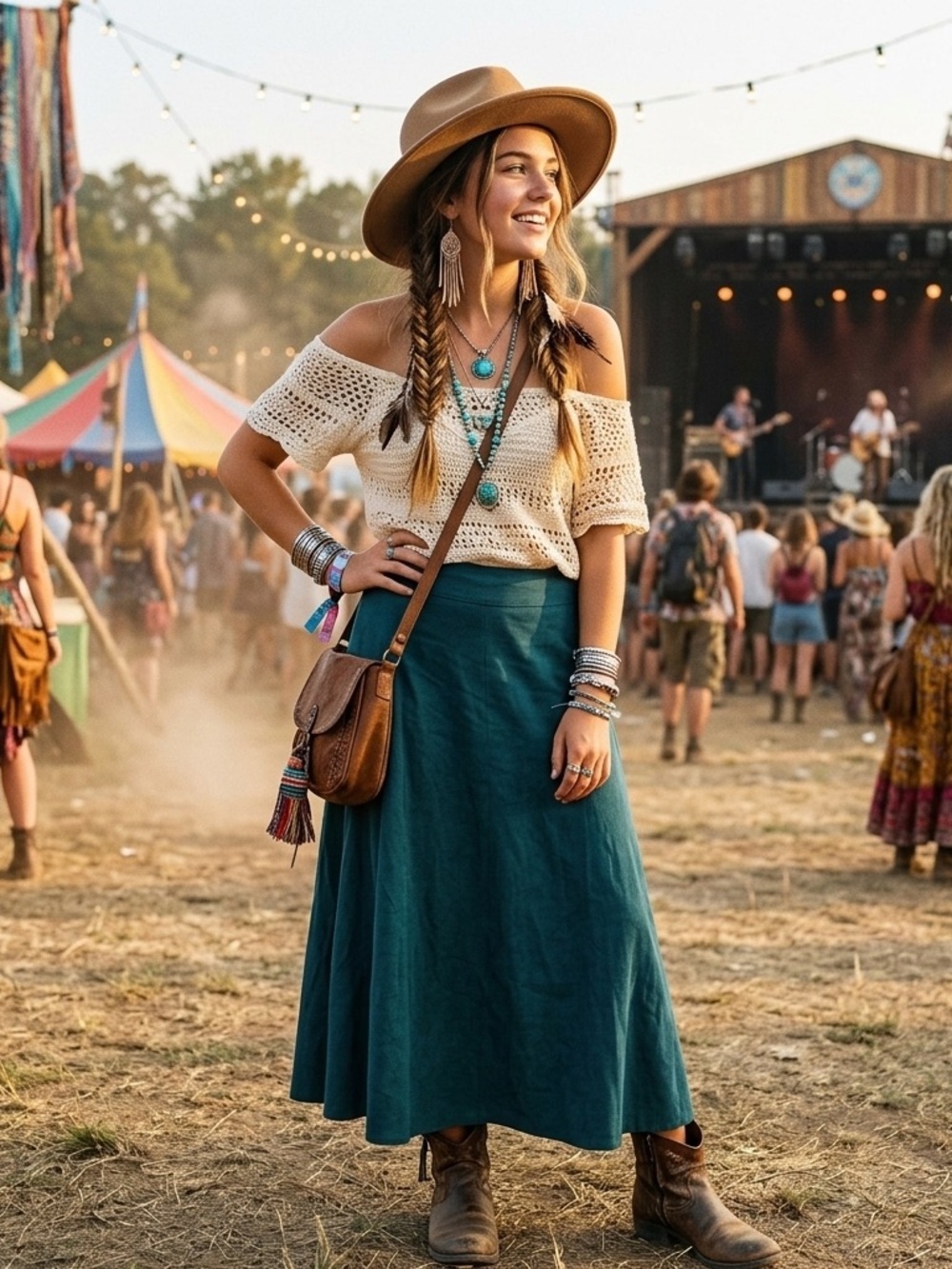 Dressbarn skirt size 4 bohemian , western chic , perfect for a day out